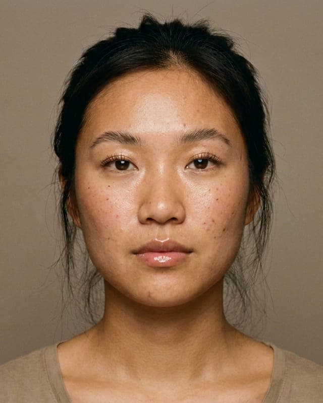 The same face with the Clean Girl look applied